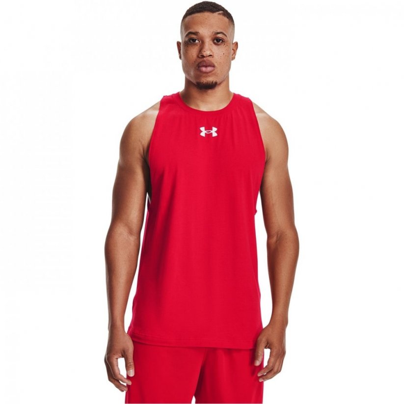Under Armour Armour Baseline Tank Top Mens Red/White