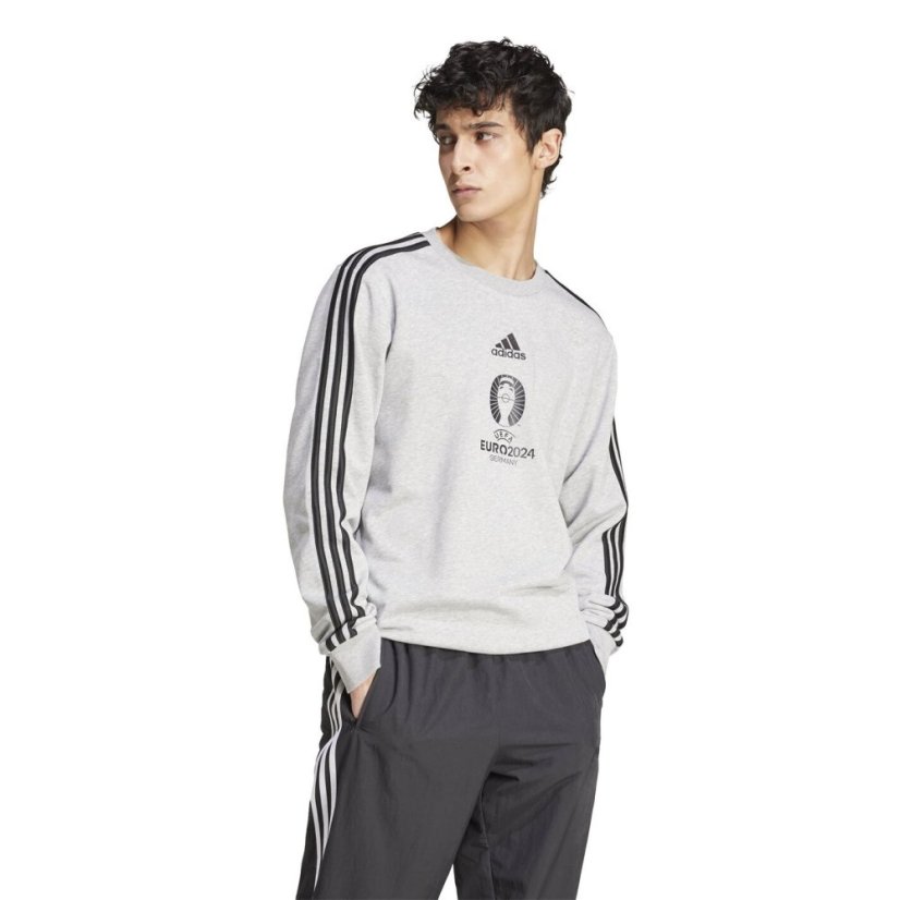 adidas UEFA EURO24™ Official Emblem Crew Sweatshirt Grey Heather