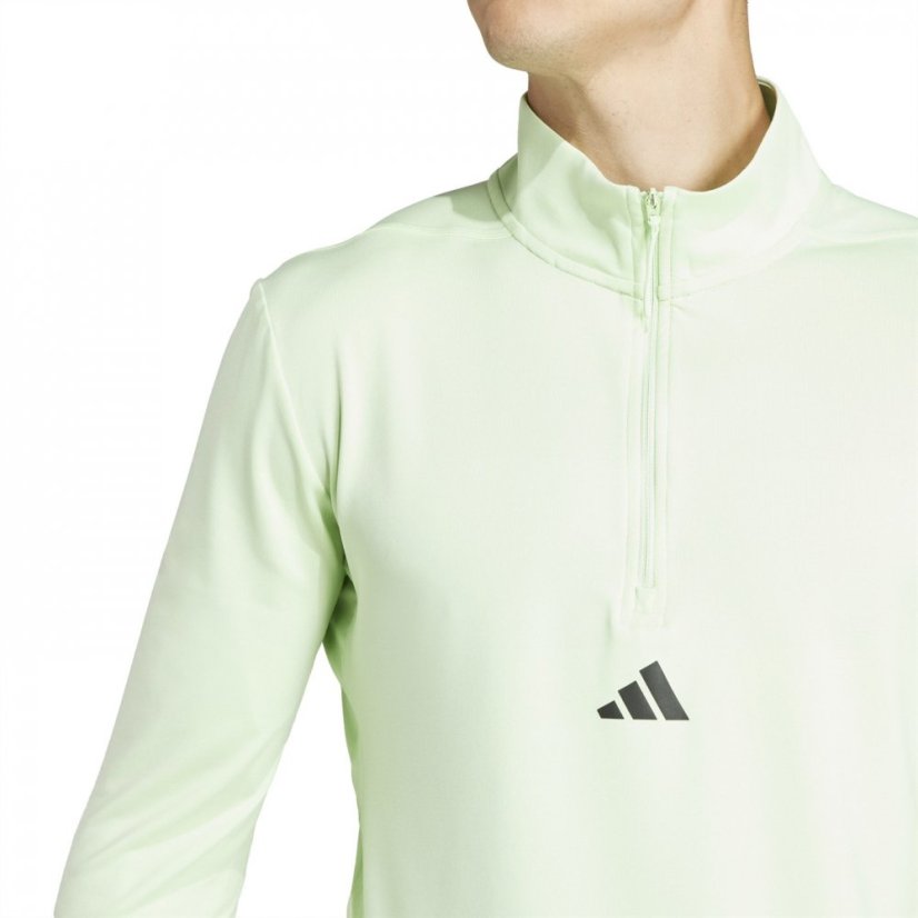 adidas Workout Quarter-Zip Track Top Mens Green Spark