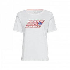 Tommy Sport Womens Logo T-Shirt Th Optic White