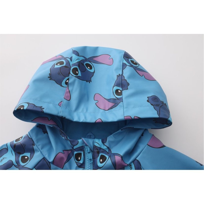 Character Kids' Disney Print Waterproof Long Sleeve Hooded Rain Anorak Stitch