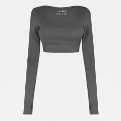 USA Pro Ruched LS Womens Shark Grey