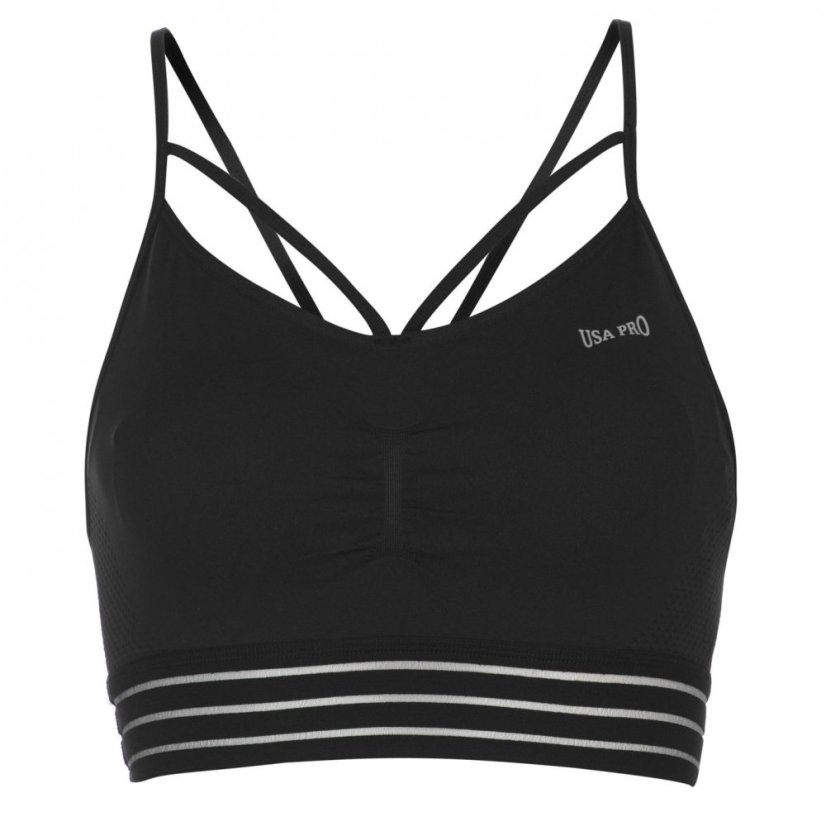 USA Pro Core Seamless Adjustable Sports Bra Black