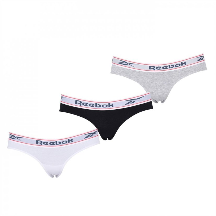 Reebok 3 Pack Aria Briefs Blk/Wht/Gry