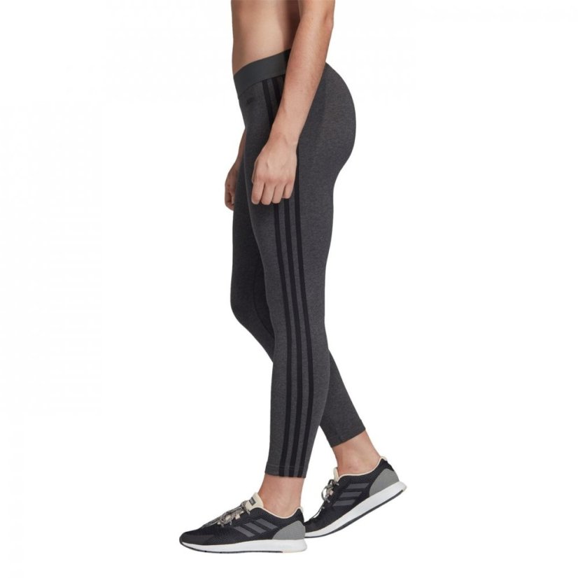 adidas Essentials 3 Stripe Leggings Womens Dark Grey - Veľkosť: S (8-10)