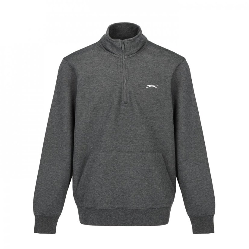 Slazenger Quarter Zip Fleece Top Mens Charcoal Marl