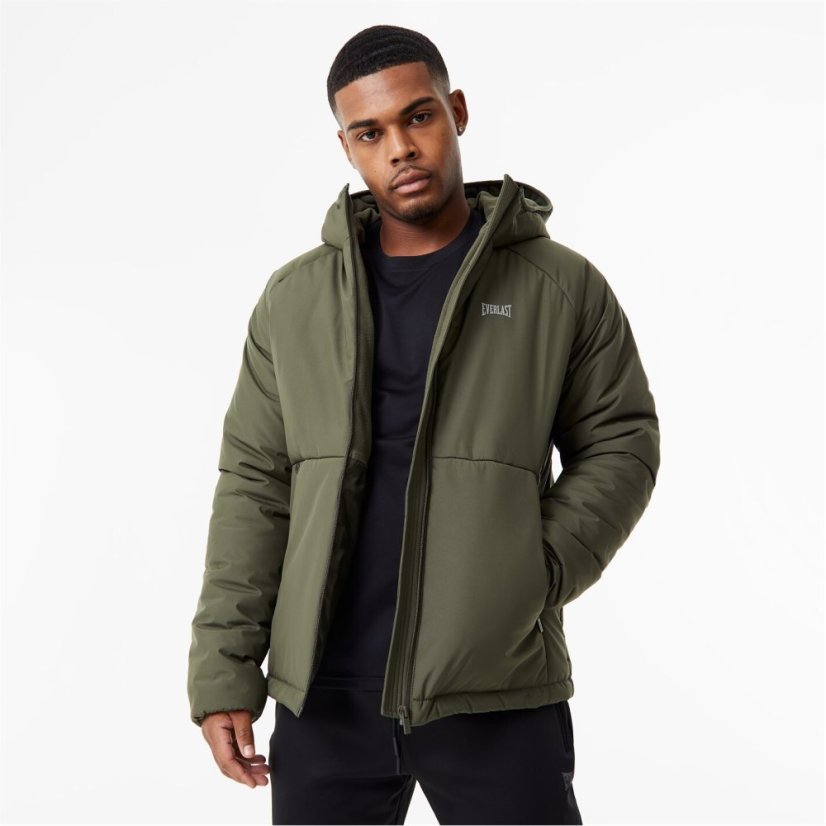 Everlast Padded Hooded Jacket Khaki