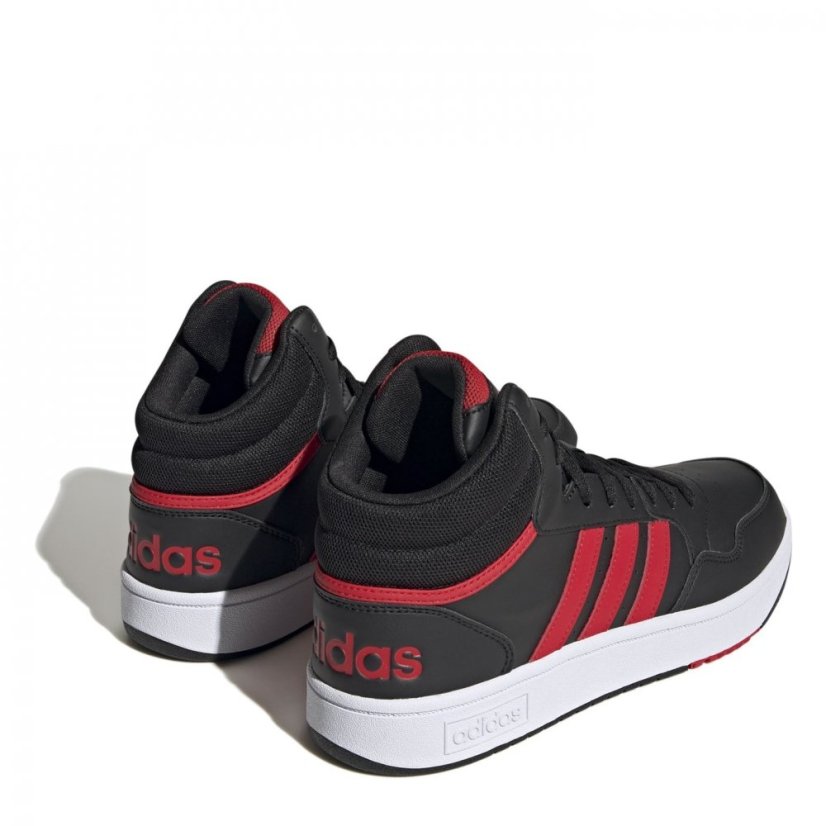 adidas Hoops 3.0 Mid Basketball Vintage Shoes Mens Core Blk/Scarl - Veľkosť: 8.5 (42.7)