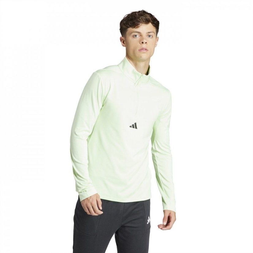 adidas Workout Quarter-Zip Track Top Mens Green Spark