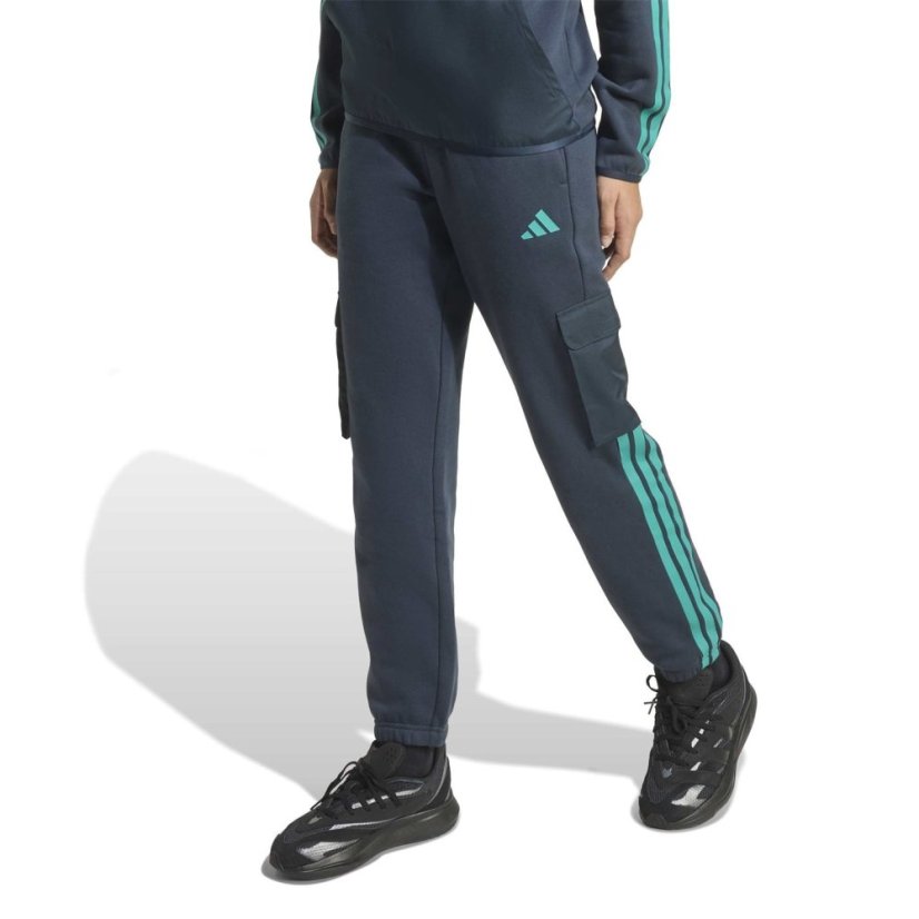 adidas Utility Fleece Cargo Joggers Juniors Ink Blue