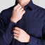Pierre Cardin Long Sleeve Shirt Mens Nvy/Wht Geo