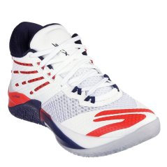 Skechers Reign Basketball Trainers Mens White/Red