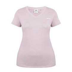 Slazenger V Neck Tee Lds Lilac Snow