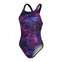 Speedo All-over Digital Leader Back Swimsuit Womens Purple/Blue