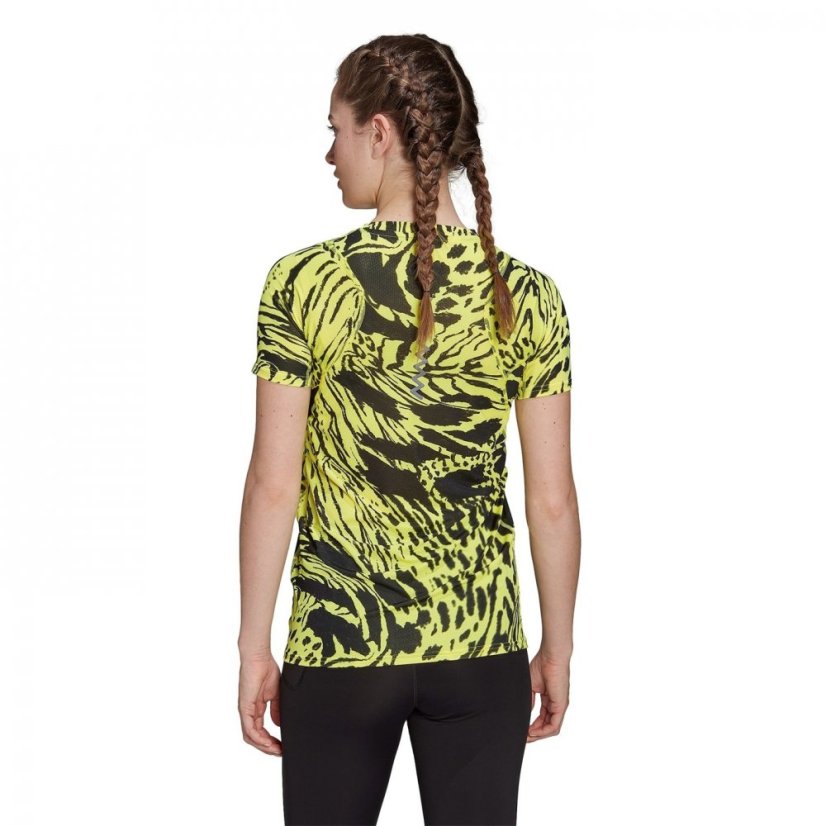 adidas Fast Graphic Womens Running T-shirt Beamye/Black