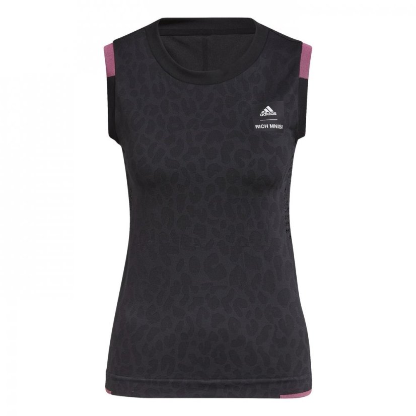 adidas Rich Mnisi Tennis Primeknit Tank Top Vest Womens Black