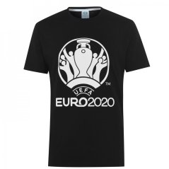 UEFA Euro 2020 Logo T Shirt Mens Black