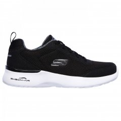 Skechers Qtr Deco Stitch Mesh Lace Up W Mf Runners Girls Black/White