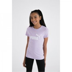 Puma No1 Logo QT Tee Junior Girls Vivid Violet