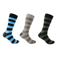 Firetrap 3pk Strip Sock Mens Bold Strp Asst