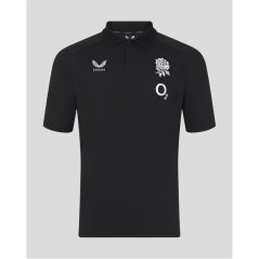 Castore Mens England Rugby 2026 Polo Shirt Classic Black
