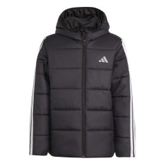adidas Unisex Kids Essentials 3S Hooded Long Sleeve Puffer Jacket Black/White