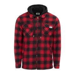 Lonsdale Men's Hooded Long Sleeve Sherpa Jacket Red