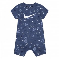 Nike Printed Romper Baby Boys Diffused Blue
