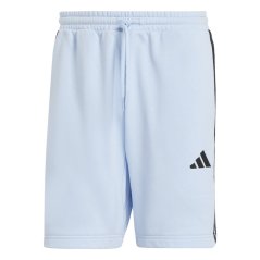 adidas Essentials 3 Stripe Fleece pánske šortky Glow Blue