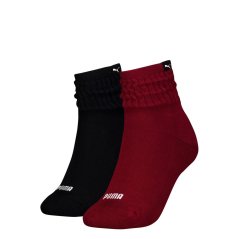 Puma Women Short Crew Slouch Sock 2p Womens Red Combo