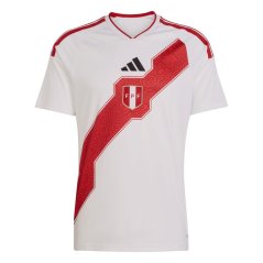 adidas Peru Home Shirt World Cup 2026 Mens White/Red