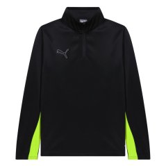 Puma Finesse Performance Quarter Zip Drill Top Junior Black/Yellow