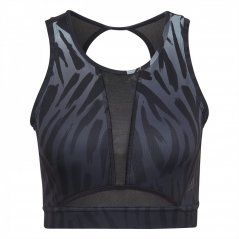 adidas Training Light-Support Long-Line Tiger-Print Bra Womens Maggre/Black