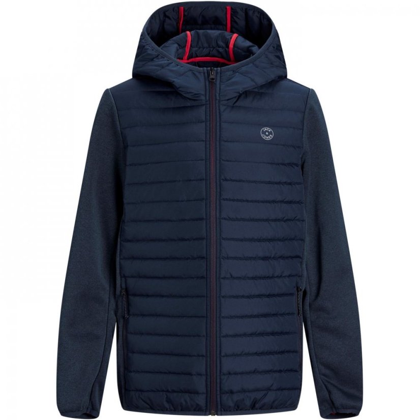 Jack and Jones Multi Quilted Hood Jacket Junior Navy Blazer