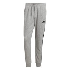 adidas Essentials Fleece Tapered Cuff 3-Stripes Joggers M MedGrey/White