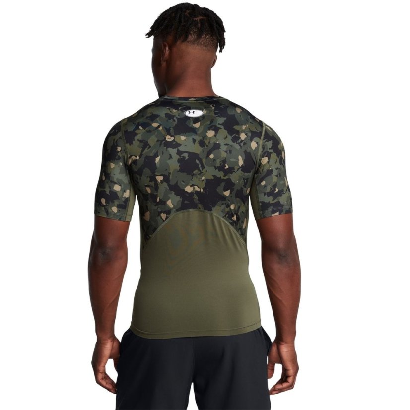 Under Armour HeatGear® Printed Short Sleeve Mens Marine OD Grn