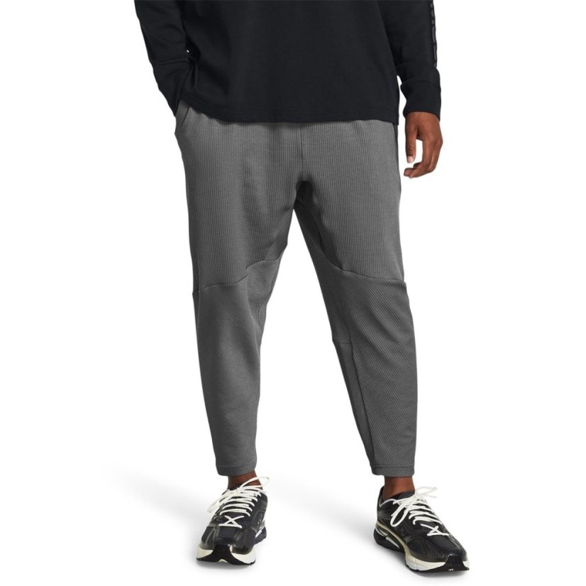 Under Armour Men's Ribbed Open Hem Fleece Joggers Grey