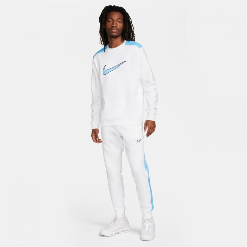 Nike Fleece Crewneck Jumper White/Blue