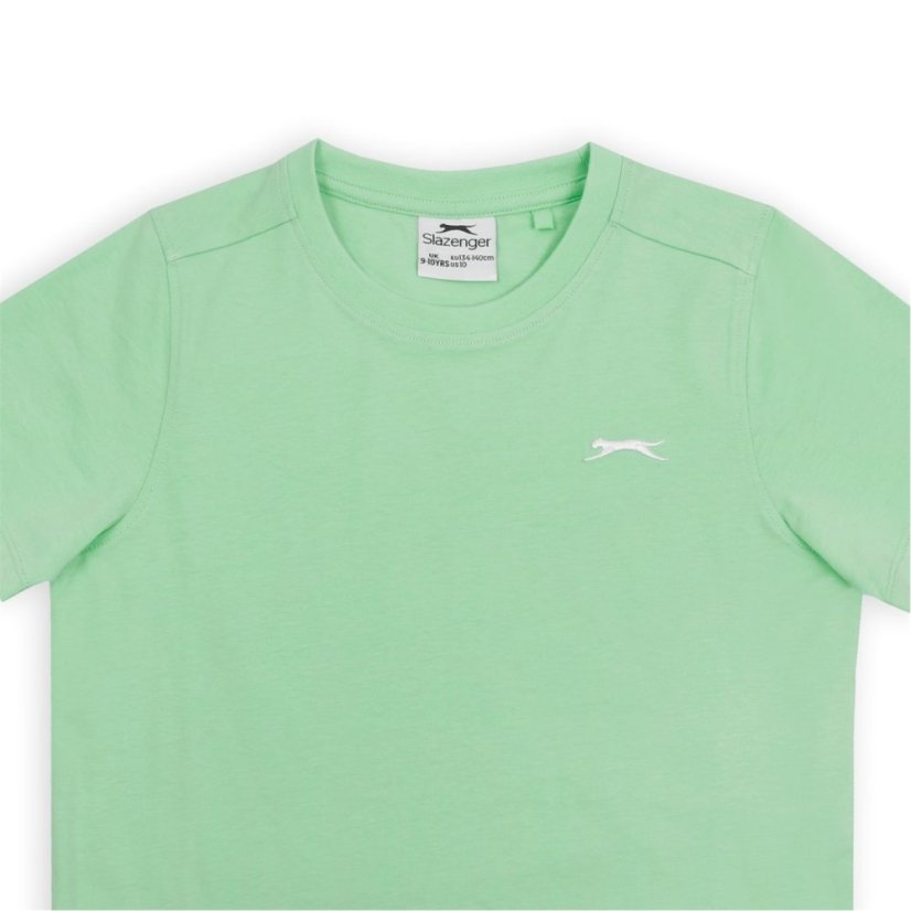 Slazenger Junior Boys Plain Tee shirt Green