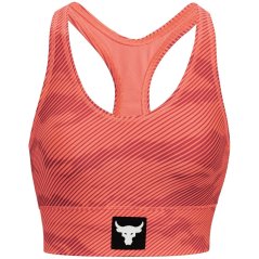Under Armour Project Rock Bra Womens Orange/White