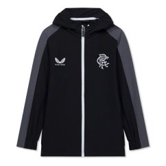 Castore Unisex Kids Travel Rangers Long Sleeve Licensed Rain Anorak Black