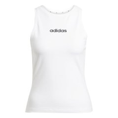 adidas Essentials Linear Slim Cotton Tank Top Womens White