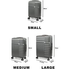 Pierre Cardin Soleil 30-inch Hard Shell Luggage Large Suitcase Charcoal Grey