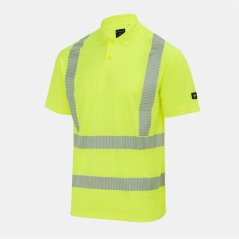 Dunlop Men's Hi-Vis Reflective Short Sleeve Polo Yellow