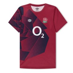 Umbro England Rugby Warm Up Shirt 2023 2024 Juniors Tbtn R/Navy