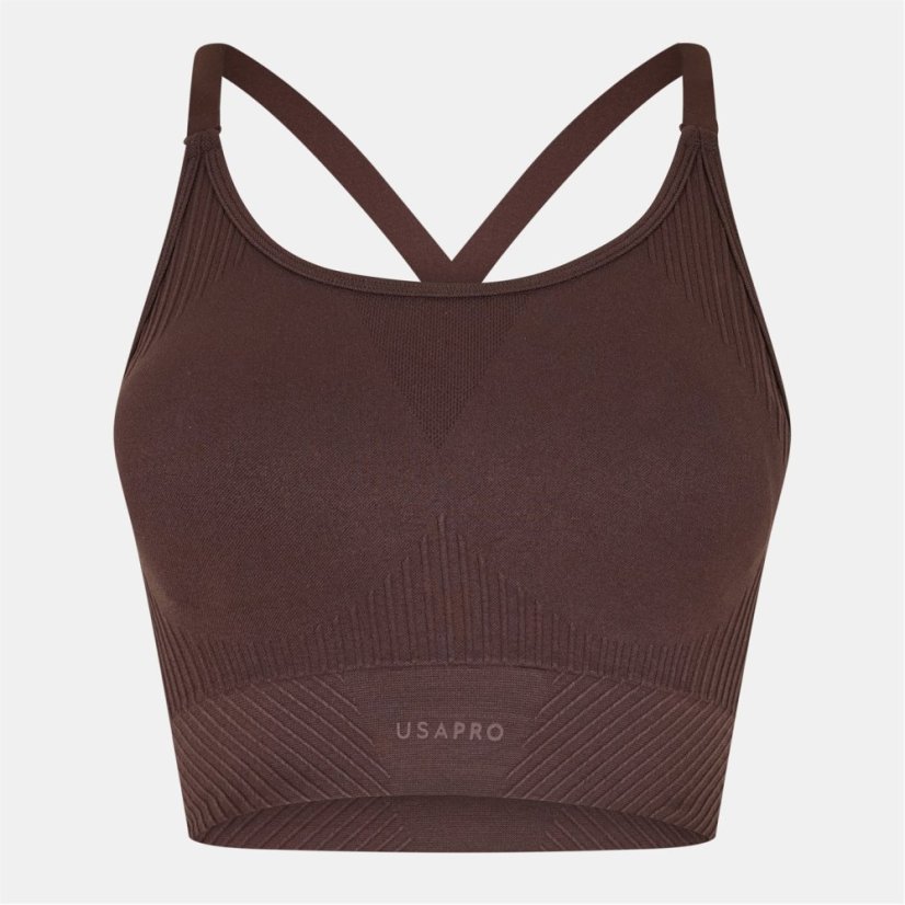 USA Pro UP Seamless Adjustable Sports Bra Espresso