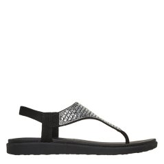 Skechers Women's Med Luxe ME Flat Sandals Black