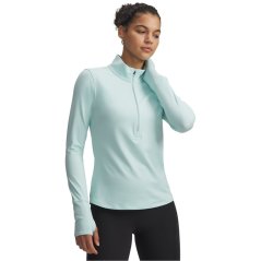 Under Armour Women's Qualifier Run Half Zip Long Sleeve Slim Fit Performance Running Jacket Mint/Reflective