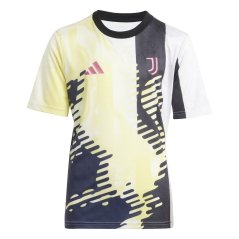 adidas Juventus Prematch Shirt 2024 2025 Juniors Yellow/Black