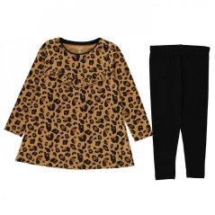 Crafted Dress Set Girls Leopard